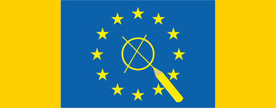 Europaflagge, Stift kreuzt in der Mitte an © Pixabay