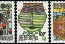 Hundertwassers Briefmarken für Senegal