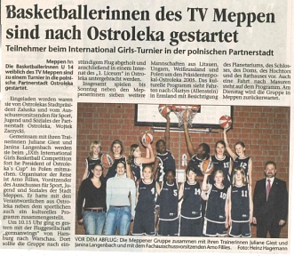 Pressebericht MT - Meppener Basketballerinnen in Ostroleka