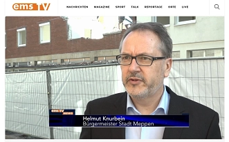 Screenshot Bürgermeister im Interview ems.tv zum Stand Abriss Stadthaus © Stadt Meppen