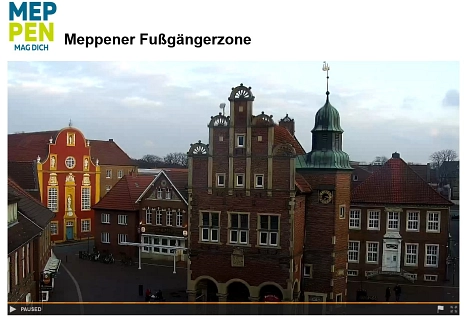 Webcam-Blick auf das historische Rathaus © Stadt Meppen
